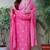 Pale magenta embroidered suit set with dupatta