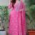 Pale magenta embroidered suit set with dupatta