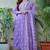 Dark pastel purple embroidered suit set with dupatta