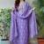 Dark pastel purple embroidered suit set with dupatta