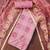 Pink roman cotton silk embroidery dress material with dupatta