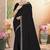 Black color resham embroidery & zarkhan stone border georgette saree with blouse