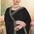 Black color resham embroidery & zarkhan stone border georgette saree with blouse