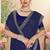 Navy blue color resham embroidery & zarkhan stone border georgette saree with blouse
