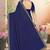 Navy blue color resham embroidery & zarkhan stone border georgette saree with blouse