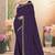 Purple color resham embroidery & zarkhan stone border georgette saree with blouse