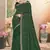 Green color resham embroidery & zarkhan stone border georgette saree with blouse