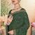 Green color resham embroidery & zarkhan stone border georgette saree with blouse