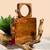 The Royals Suitcase style Square handbag in Acacia wood