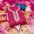 Pink cembric cotton handwork dress material with dupatta