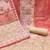 Peach viscose cotton banrasi handwork dress material with dupatta