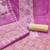 Purple viscose cotton banrasi handwork dress material with dupatta