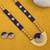 Royal blue pearl and wooden beaded long necklace