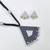 Grey wooden beaded long necklace set