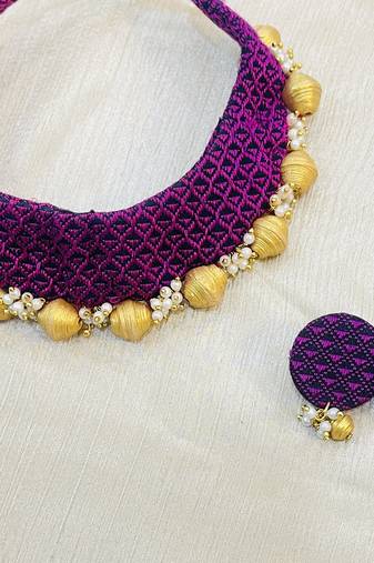 Pink handloom fabric jewelery