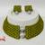 Green and silver handloom fabric jewelery