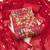 Red jam cotton handwork dress material with dupatta