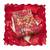 Red jam cotton handwork dress material with dupatta