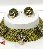 L green handloom fabric jewelery