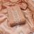 Peach simmer cotton handwork dress material with dupatta