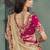 Chiku color designer border soft jacquard saree with designer blouse fabric