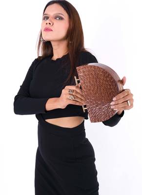 The Royal Hand carved Semicircle bag in sheesham wood 3