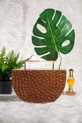 The Royal Hand carved Semicircle bag in sheesham wood 1