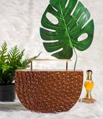 The Royal Hand carved Semicircle bag in sheesham wood