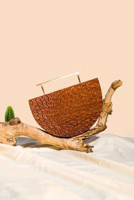 The Royal Hand carved Semicircle bag in sheesham wood 4
