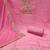 Pink pure cotton silk sequins dress material with dupatta