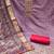 Purple banarasi cotton weaving dress material with dupatta