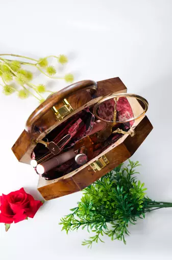 Sitara Sheesham Solid Wood hexagon bag