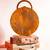 Tash Bags Round engraved bag in solid Sheesham wood