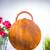 Tash Bags Round engraved bag in solid Sheesham wood