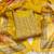Yellow banarasi weaving dress material with dupatta