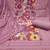 Levender pink premium roman cotton embroidery dress material with dupatta