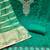 Sea green fandy silk sequins dress material with dupatta