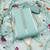 Sea green premium roman cotton handwork dress material with dupatta