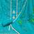 Blue premium roman cotton embroidery dress material with dupatta