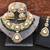 Royal kundan bridal jewelry set – green & gold necklace with heavy look earrings and maang tikka