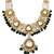 Royal kundan bridal jewelry set – green & gold necklace with heavy look earrings and maang tikka