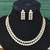 Mehendi polish double line cz diamond necklace set with earrings – beautiful look for her