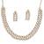 Mehendi polish double line cz diamond necklace set with earrings – beautiful look for her