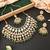 Traditional kundan bridal choker necklace set with green beads, earrings & maang tikka | pearl & stone work for her