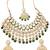 Traditional kundan bridal choker necklace set with green beads, earrings & maang tikka | pearl & stone work for her