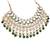 Traditional kundan bridal choker necklace set with green beads, earrings & maang tikka | pearl & stone work for her