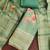 Sea green simmer cotton silk embroidery dress material with dupatta