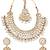 Elegant kundan bridal choker necklace, jhumka earrings & maang tikka | pearl beaded beautiful indian wedding jewelry