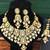 Kundan bridal jewelry set with necklace, earrings & maang tikka | green enamel & pearl work for wedding & festive wear