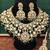 Royal kundan bridal necklace set with green beads, earrings & maang tikka | indian jewelry with pearl & stone detailing